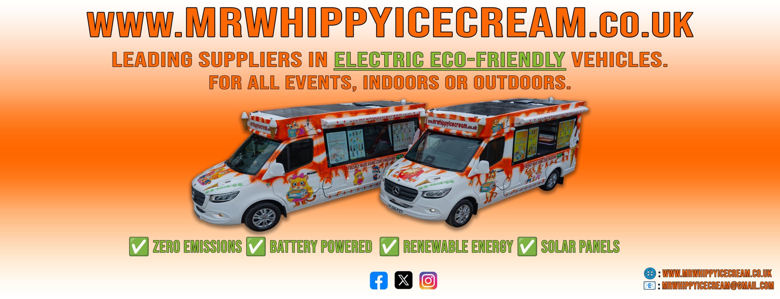 Mr Whippy electric ice cream van hire Stockport 5 star hygiene